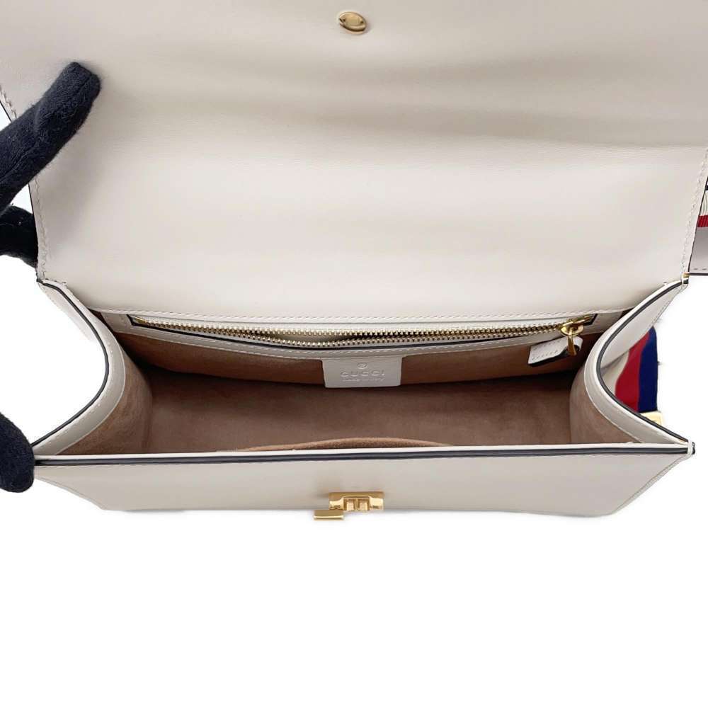 Gucci Sylvie Shoulder Bag Handbag Chain Motif White - Picture 6 of 12